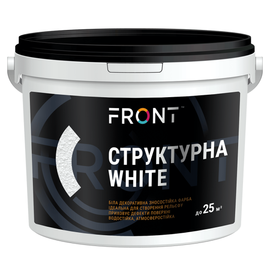 Фарба СТРУКТУРНА WHITE, FRONT, біла, 3кг.